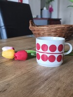 Alföldi porcelán piros nagy pöttyös bögre