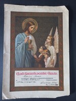 Elsőáldozási emléklap 1940 – Jézus, angyal és gyermekek – wekerletelepi templom Winkler József plébá