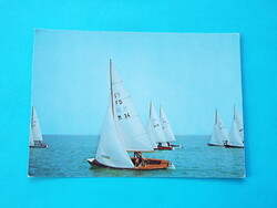 Képeslap (22) - Vitorlások a Balatonon 1970-es évek - (Foto: Dr. Szabó József)