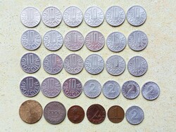 Ausztria 31 db Különböző Érme 1 2 10 Groschen 100 1000 Korona 1 Schilling 1924-1997