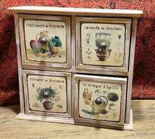 Kézzel készült Provence-i fűszertartó szekrényke