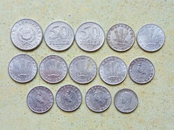 Magyarország 14 db Különböző Érme 5 10 20 50 Fillér 1 Forint 1960-1990