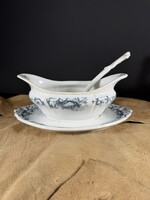 Antik Villeroy & Boch szószos tàl és szószos kanál (1900-as évek eleje)