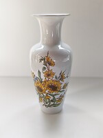 Zsolnay Pécs napraforgós porcelán váza – 34 cm – klasszikus, nagyméretű, elegáns darab