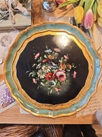 Kézzel festett florentin faragott fa tálca