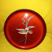 "Wajima-nuri ". Madaras, Japán lakk tálca, fa tálca.