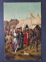 Antik képeslap - Stengel 29160 Szent Orsolya üldözése Memling után Brugge kb. 1900