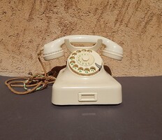 Old, antique rotary telephone (white)