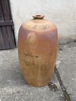 Nagy népi kerámia olajos kanna (63cm) 19 század vége