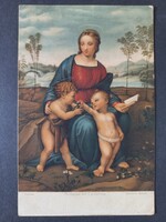 Antik képeslap - Raffaello Sanzio Madonnája a tengeliccel, Firenze, kb. 1900
