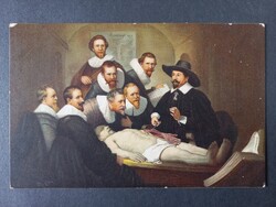 Antik képeslap - Stengel 29127 Dr. Tulp anatómiája Rembrandt után Hága c.1900