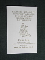 Kártyanaptár,Cseke Béla,gázöngyújtó töltő,kulcsmásoló kisiparos,Pécs, 1986  (2)