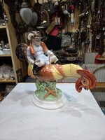 Herendi porcelán nagyméretű kakasos figura