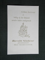 Kártyanaptár,Horváth Sándorné pecsenyesütő,Pécs,vásárcsarnok, 1986  (2)
