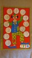 Bohóc naptáras textil konyharuha 1974