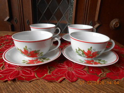 Zsolnay mikulásvirág mintás teás csésze