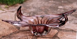Ritka, extra nagy (42 cm-es) Amethyst asztalközép - Josef Hospodka / Chribska Huta művészüveg