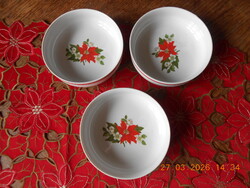 Zsolnay mikulásvirág mintás kompótos tálka