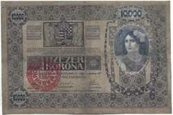 10000 korona 1918 Magyar bélyegzés restaurált Ritka