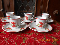 Zsolnay mikulásvirág mintás kávés csésze