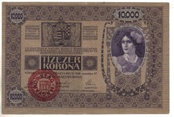 10000 korona 1918 Magyar bélyegzés eredeti állapot Ritka