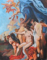 Európai festő: Johann Liss - Vénusz a tükör előtt című kép újragondolása