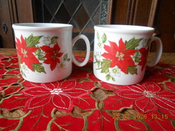 Zsolnay mikulásvirág mintás bögre