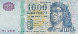 1.000 Forint 2005   A képen látható állapotban ( Forgalomból Kivont Bankjegy )