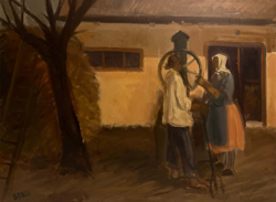 Bencs Gábor (1936- ) Udvar - Nagy méretű Képcsarnokos alkotás /számlát adunk/