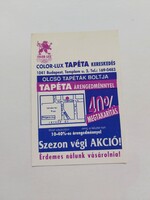 COLOR-LUX TAPÉTA KERESKEDÉS BUDAPEST kártyanaptár 1997