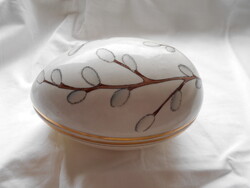 Aquincumi porcelán ékszertartó tojás-barka minta