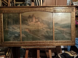 Triptichon Csodás ritkaság. Hugo Darnaut tájkép nyomtatása..
