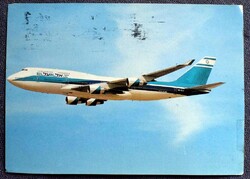 Boeing 747-200 jumbo jet - elal israel airlines passenger plane - israeli photo postcard
