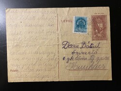 Díjjegyes levelezőlap 1944 Öcsöd bélyegzés