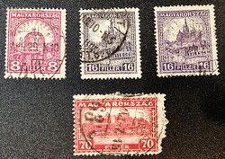 Magyarország 1926-27 Pengő-fillér bélyegek (VIII. és IX. vízjel) - 4 db