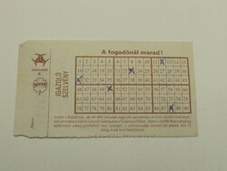 Régi Lottó igazoló szelvény 1991.