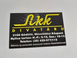 SIKK DIVATÁRU Gödöllő kártyanaptár 1997