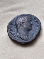 Hadrianus sestertius 31 mm 23,5 g – Fortuna hátlapos római nagybronz