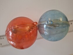 Régi műanyag karácsonyfadísz angyalkás gömb 2 db