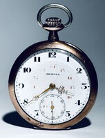 Armosa aranyozott ezüst (800-as) zsebóra bruttó 61 gramm, 47 mm tokátmérő hibátlanul működik! Doxa