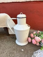 Ritka fehér színű  Jászkiséri Ceglédi 2 literes zománcos zománcozott kanna kanta