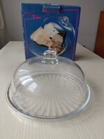 Italian glass two-piece cheese plate