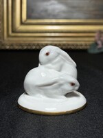 Ó-Herendi fehér nyuszi figura