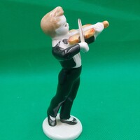 Hollóházi porcelán Hegedűs kisfiú figura