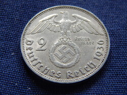 Németország Harmadik Birodalom 2 Reichsmark 1936 D 0.6250 ezüst 8 g