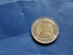 ZIMBABWE 2 BOND DOLLÁR / TWO DOLLAR / BOND COIN 2018 BIMETÁL! UNC!