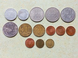 Románia 14 db Különböző Érme 1 5 Bani 20 50 100 1000 5000 Lej Lei 1992-2024