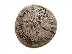 3 Kreuzer Josephus 1710, középkori ezüst pénzérme