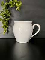 Antik vintage hasas fehér Zsolnay porcelán aludt tejes csupor / óriás bögre