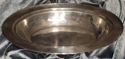Silver-plated oval bowl centerpiece